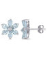 Фото #1 товара Aquamarine and Diamond Accent Floral Stud Earrings