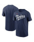 Фото #1 товара Men's Navy Minnesota Twins Fuse Wordmark T-shirt