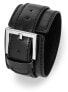 Black leather bracelet with steel clasp