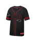 ფოტო #3 პროდუქტის Men's Black Clark Atlanta University Panthers Free Spirited Mesh Button-Up Baseball Jersey