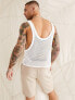 ASOS DESIGN vest in off white crochet with low front and back