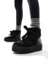 Steve Madden – Haddy – Schneestiefel in Schwarz mit Teddystoff