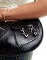 Glamorous crescent shoulder bag with hardware detail in black - фото #2