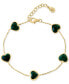 Фото #1 товара EFFY® Malachite Heart Station Chain Link Bracelet in 14k Gold