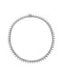 ფოტო #1 პროდუქტის Sterling Silver with White Gold Plated Clear Marquise and Round Cubic Zirconia Cluster Tennis Necklace