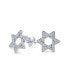 Фото #1 товара Open Cubic Zirconia Religious Judaic Hanukkah Pave AAA CZ Star Of David Stud Earrings For Bat Mitzvah For Women For Teen .925 Sterling Silver