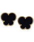ფოტო #1 პროდუქტის EFFY® Onyx (9 x 7 mm) Butterfly Stud Earrings in 14k Gold