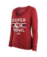 Women's Threads Red Kansas City Chiefs Super Bowl LVIII Make It Happen Tri-Blend Long Sleeve Scoop Neck T-shirt