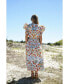 Summer Flower Cotton Midi Dress White, red, yellow, green, 4 - фото #6