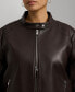 ფოტო #3 პროდუქტის Plus Size Leather Moto Jacket