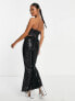 Фото #2 товара Collective the Label Petite exclusive cut-out fringe sequin jumpsuit in black
