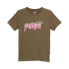 Фото #1 товара Puma See Double Logo Crew Neck Short Sleeve T-Shirt Womens Brown Casual Tops 679