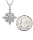 Фото #5 товара Macy's diamond Cluster 18" Pendant Necklace (1/10 ct. t.w.) in Sterling Silver, Created for Macy's