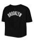 Фото #4 товара Women's Black Brooklyn Nets Classics Boxy T-shirt
