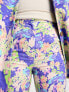 ASOS DESIGN floral suit dad trouser in blue