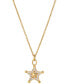 by Nadri 18k Gold-Plated Pavé Sheriff Star Pendant Necklace, 16" + 2" extender