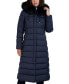 ფოტო #1 პროდუქტის Womens Maxi Shine Bibbed Faux-Fur-Trimmed Hooded Puffer Coat