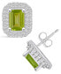 ფოტო #1 პროდუქტის Peridot (2-1/5 ct. t.w.) and Diamond (3/4 ct. t.w.) Halo Stud Earrings in 14K White Gold