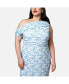 Фото #3 товара Plus Size Forget Me Not Floral Asymmetrical Maxi Bodycon Dress
