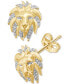 Фото #3 товара Men's Diamond Lion Stud Earrings (1/3 ct. t.w.) in 14k Gold-Plated Sterling Silver