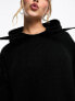 Miss Selfridge knitted oversized hoodie dress in black