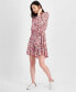 Фото #3 товара Платье Tommy Hilfiger Женское с флористическим принтом, с завязкой спереди, модель Sandbar Fit & Flare Tiered