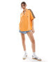 adidas Originals terry towelling resort shirt in hazy orange