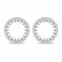 Фото #2 товара Minimalist silver earrings Circles with zircons EA1058W