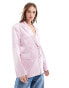 Фото #1 товара Miss Selfridge satin oversized double breasted blazer in pink