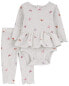 Фото #1 товара Baby 2-Piece Bird Peplum Bodysuit Pant Set 3M