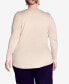 Фото #2 товара Plus Size Sequinela Round Neck Sweater