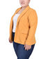 ფოტო #3 პროდუქტის Plus Size Long Sleeve Scuba Crepe Blazer