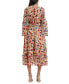 Фото #2 товара Платье миди French Connection женское с длинным рукавом и выжиганием с цветочным узором