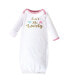 ფოტო #2 პროდუქტის Baby Girls Cotton Long-Sleeve Gowns 4pk Llama, 0-6 Months