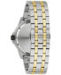 ფოტო #3 პროდუქტის Men's Marine Star Diamond Accent Two-Tone Stainless Steel Bracelet Watch 44mm