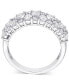 Фото #4 товара Diamond Pear & Round Semi-Eternity Cluster Ring (2 ct. t.w.) in 14k White Gold