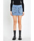 ფოტო #2 პროდუქტის Women's Pocket Denim Mini Skirt