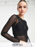 Фото #1 товара ASOS DESIGN Tall cropped long sleeve mesh top in black