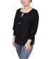 Фото #3 товара Women's 3/4 Sleeve Button Front Blouse