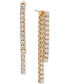 Фото #1 товара Silver-Tone Cubic Zirconia Front-to-Back Linear Drop Earrings, Created for Macy's