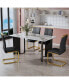 Table & 4 Black PU Chairs with Gold Legs