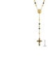 Men's 18k Gold Plated Stainless Steel and Ion Plating Rosary Necklace