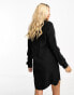 Vero Moda button through shirt mini dress in black