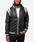 ფოტო #4 პროდუქტის Men's Grainy Polyurethane Hooded Jacket with Faux Shearling Lining