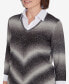 ფოტო #2 პროდუქტის Classic Chevron Ombre Woven Sweater