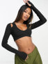 Фото #1 товара ASOS DESIGN cut out shoulder crop top in black