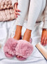 Фото #1 товара Меховые тапочки с открытым носком KEMARS розовый