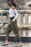 Belted paperbag cargo trousers