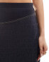 Basic Pleasure Mode ruched asymmetric maxi skirt in navy