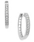 ფოტო #1 პროდუქტის Diamond Mini Hoop Earrings in 10k White Gold (1/6 ct. t.w.)